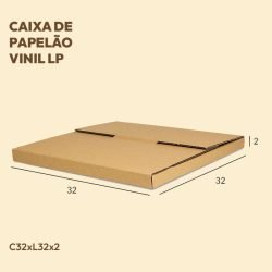 Caixa de Papelão Vinil LP 32x32x2 cm envios correios - ecommerce - são Paulo - embalaease - caixa para correios - envios em caixa.- caixa para transporte